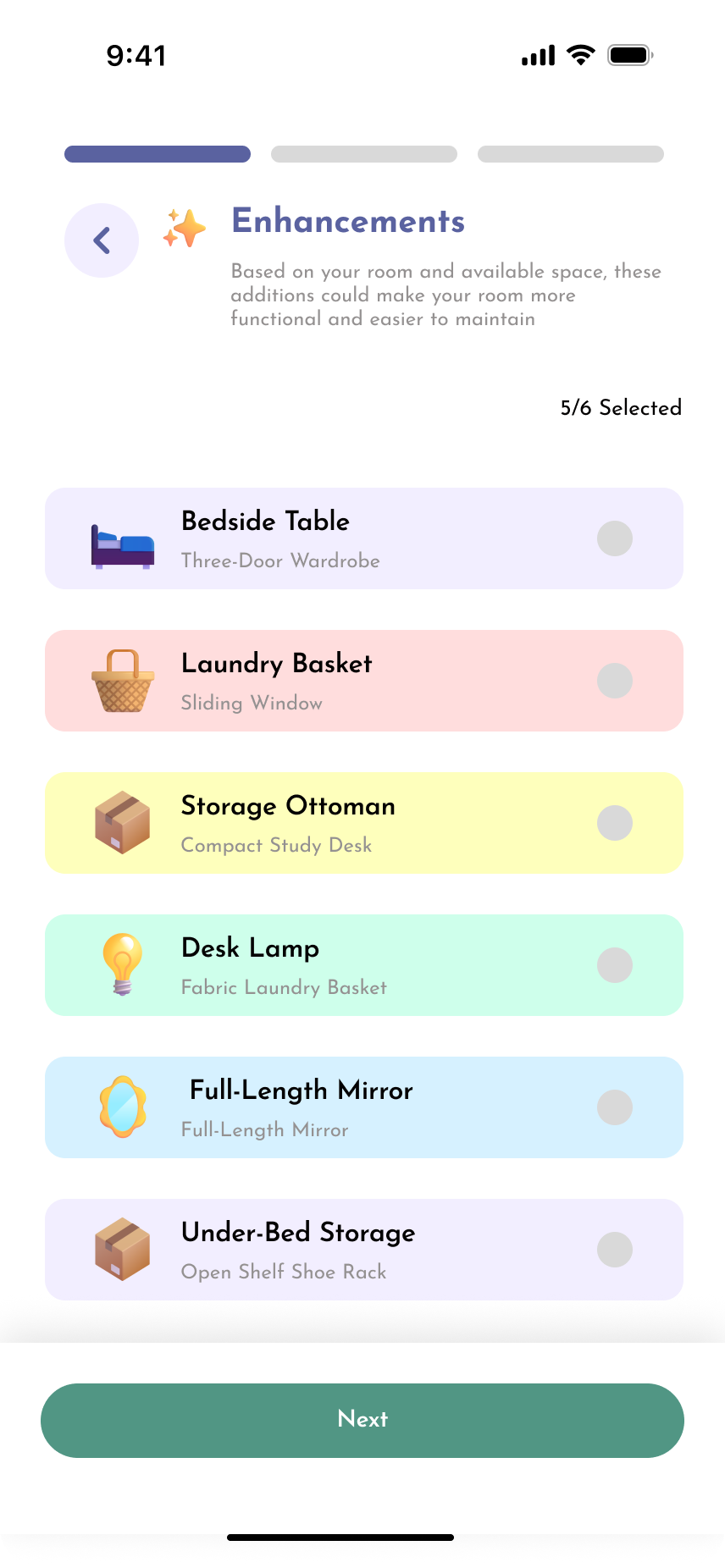 Kleo room setup screen 9