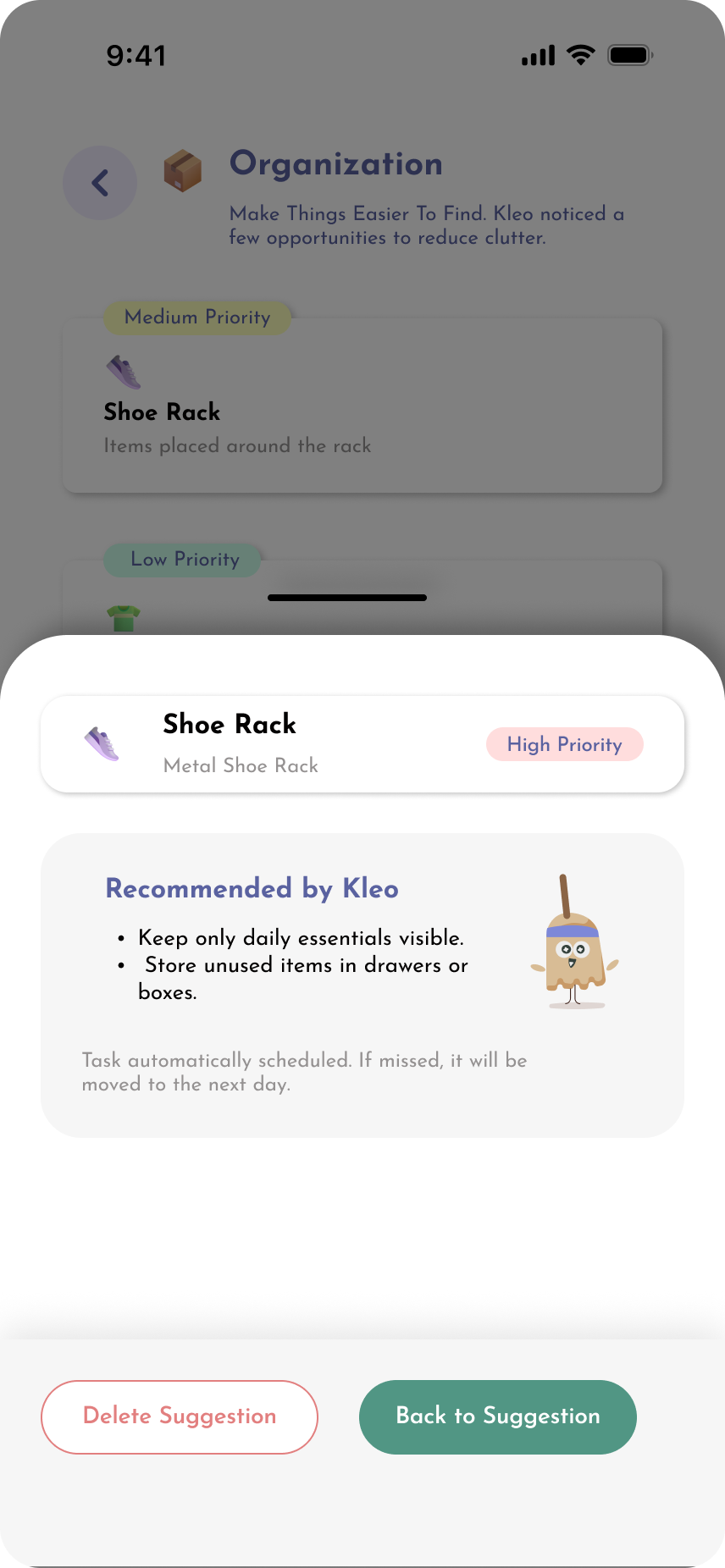 Kleo room setup screen 6