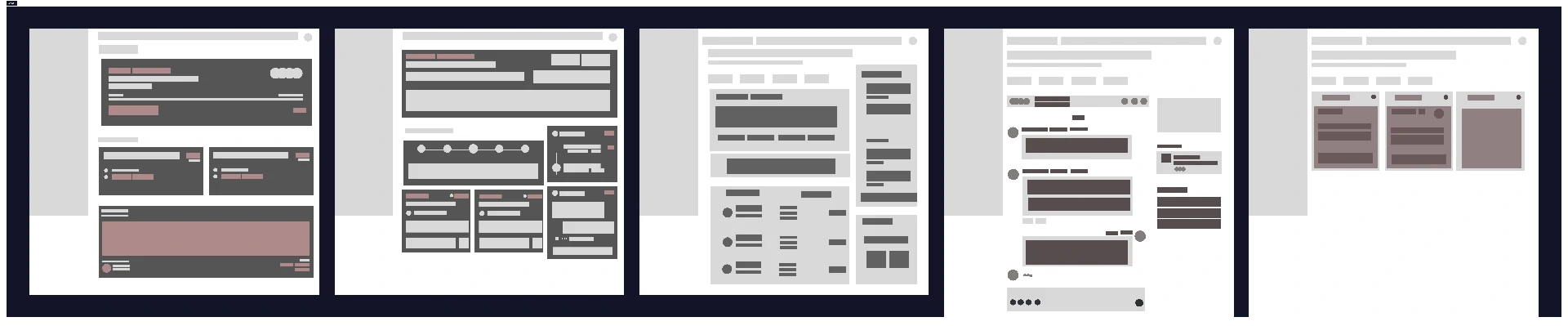 Low-fidelity wireframes of the Kleo dashboard, room setup and task flows