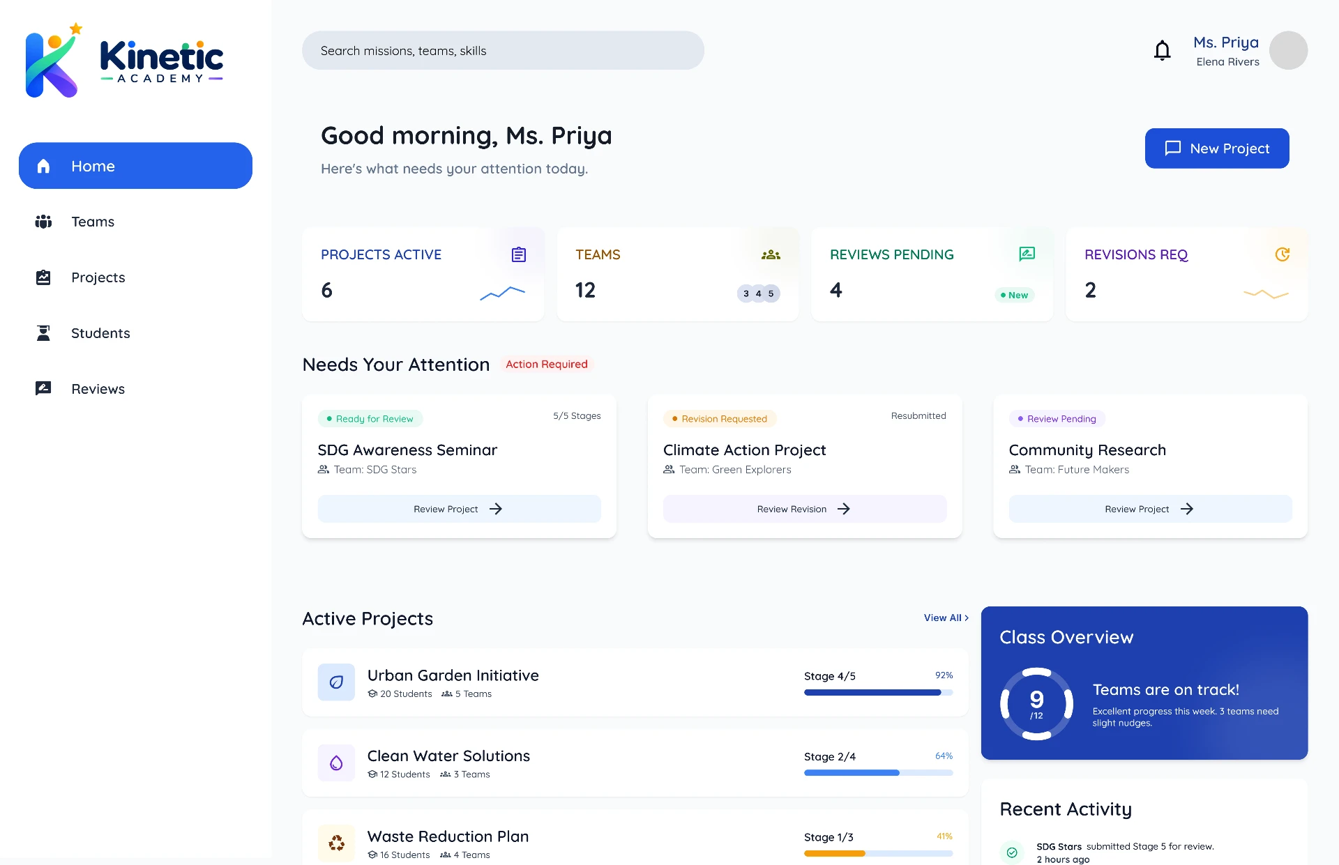 03 — Teacher Flow — Teacher Dashboard