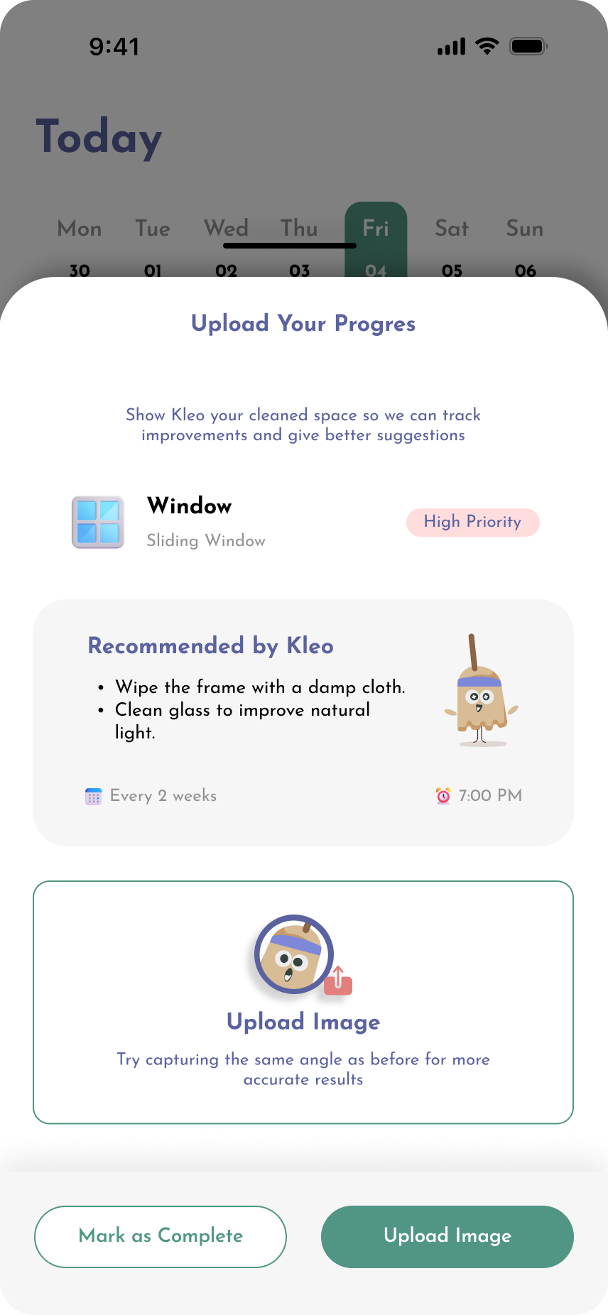 Kleo routine screen 6