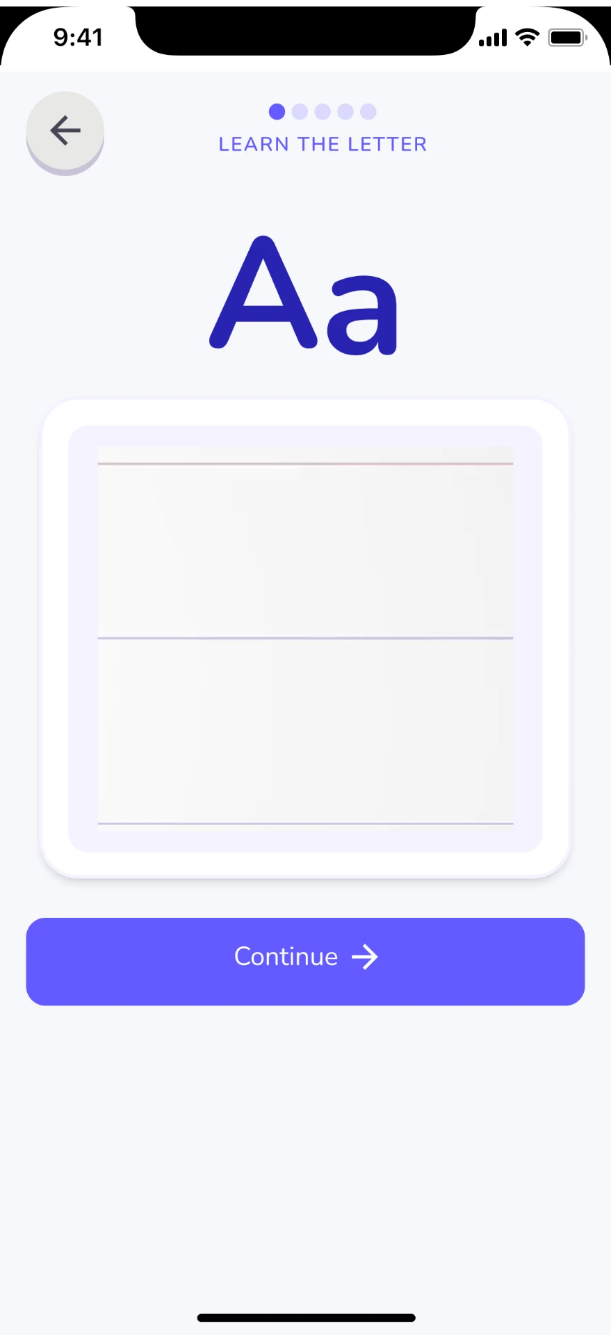 Learn the letter — Aa