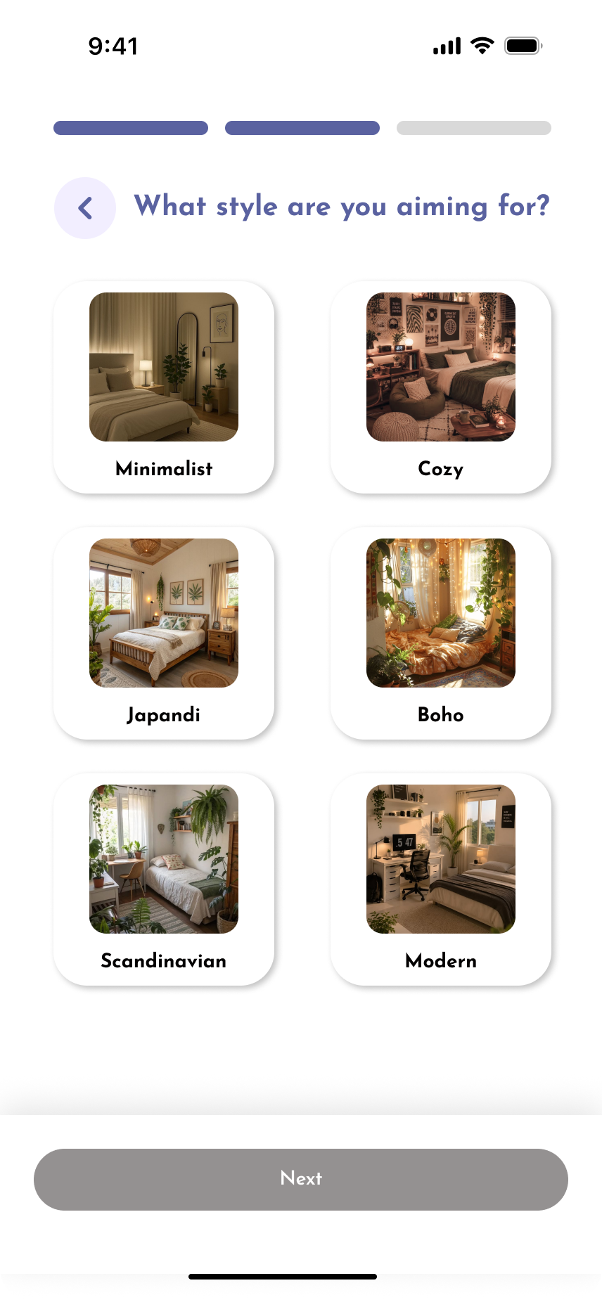 Kleo room setup screen 10
