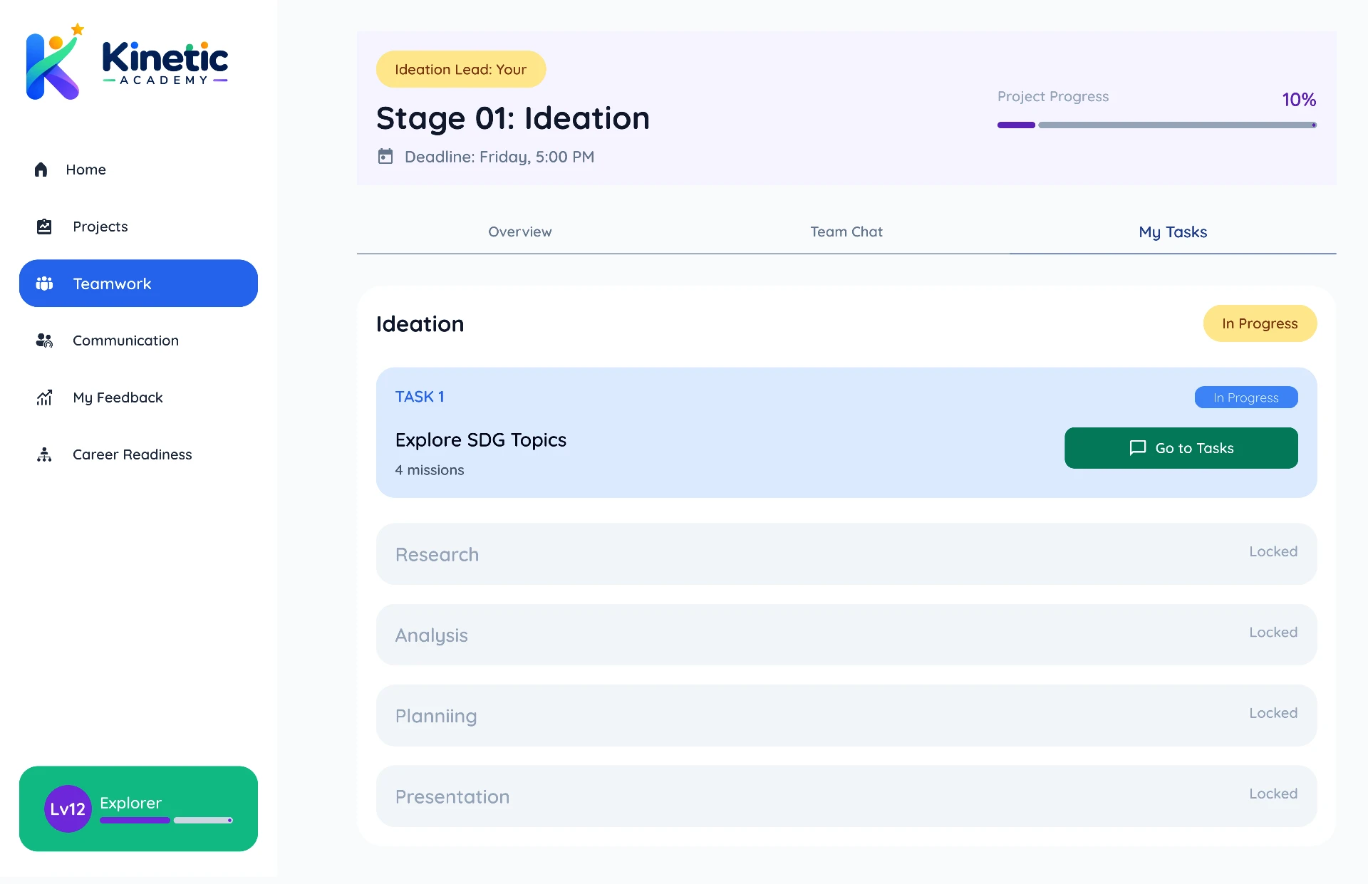 01 — Student Flow — My Tasks