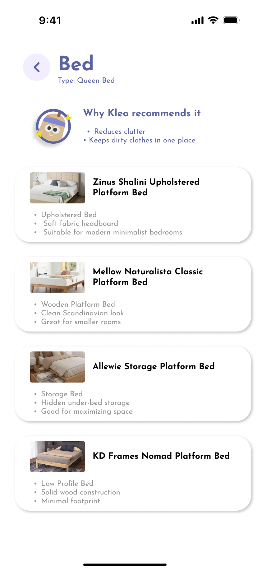 Kleo room setup screen 13
